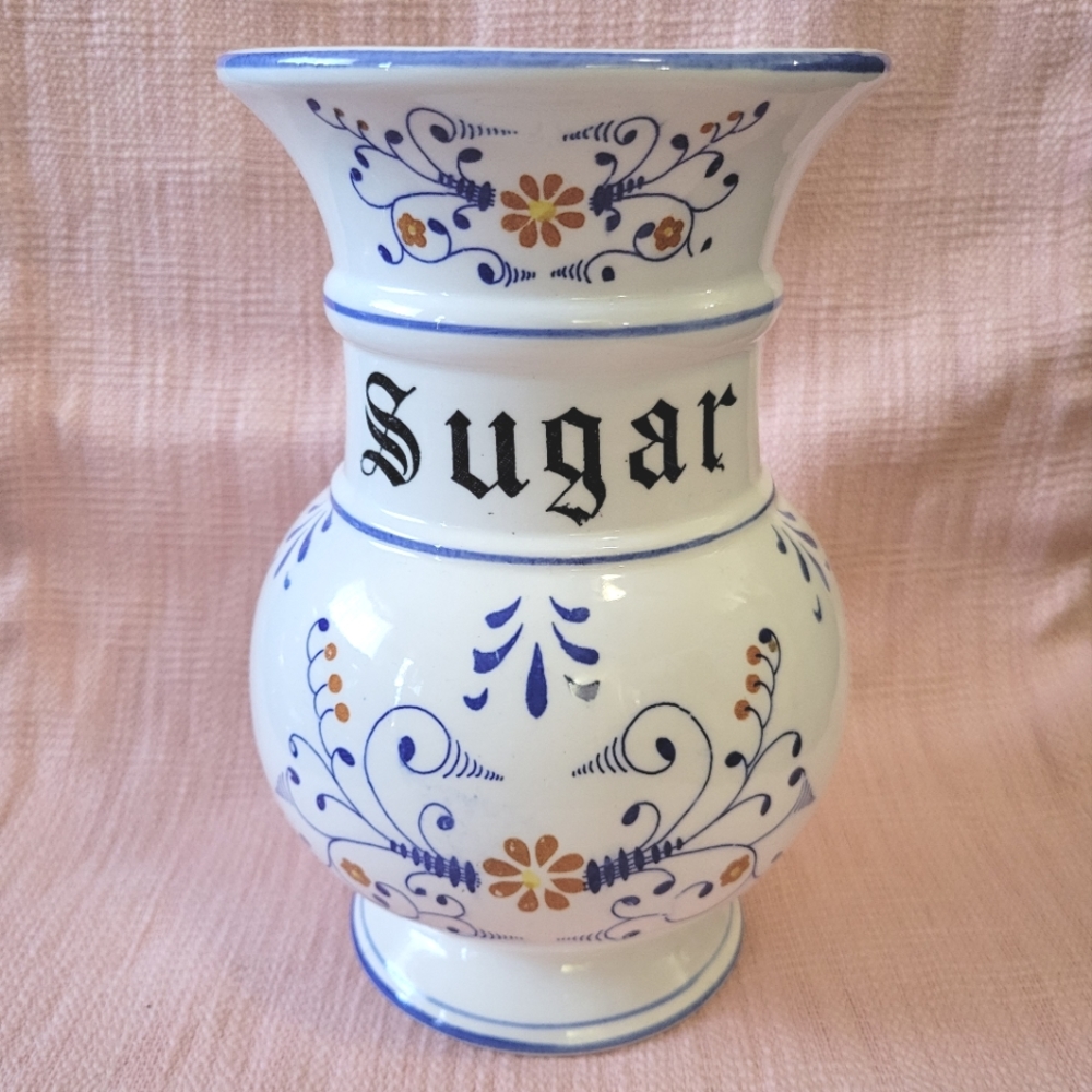 Vintage Royal Sealy Heritage Blue Onion Pattern Sugar Canister with No Lid